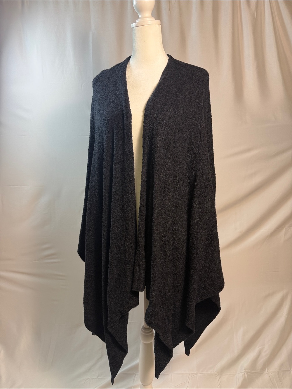Barefoot Dreams Black Cozy Open-Front Cape